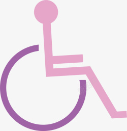 残疾人标志线条矢量图素材