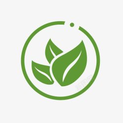 纤细绿色圆形绿叶健康减肥logo图标高清图片