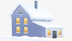 雪地里的房子素材