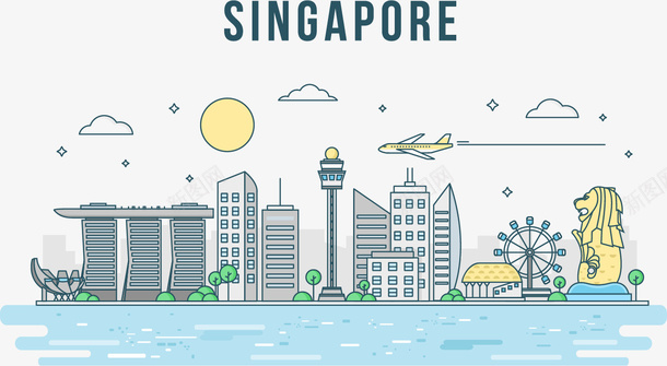 新加坡景象矢量图eps免抠素材_88icon https://88icon.com 国家 国家地标 新加坡 新加坡地标 景象 标志 标志性建筑物 矢量图