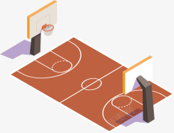 球场模型水彩篮球场矢量图高清图片