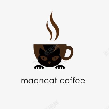 促销文字猫屎咖啡简约风格图标图标