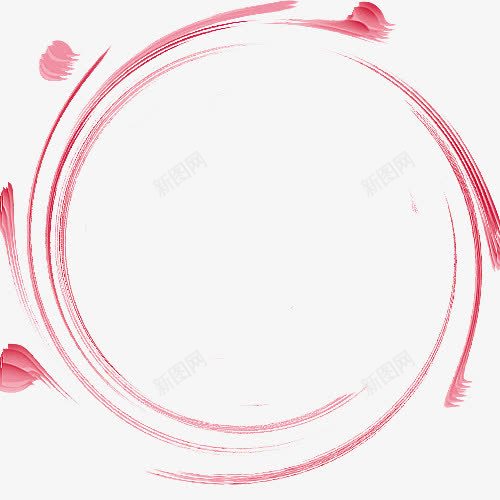 水彩花环png免抠素材_88icon https://88icon.com 卡通 圆形 圆环 手绘 水彩 粉色 花环 装饰