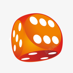 金钱游戏工具橘色白色圆点筛子矢量图高清图片