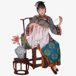 清宫剧延禧攻略之一个在刺绣的女人高清图片