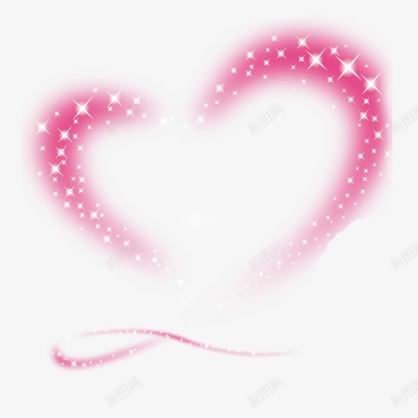 粉红色闪光心形线框透明png免抠素材_88icon https://88icon.com 七彩 光彩 光线框 唯美 彩虹 心形 炫彩 粉红色