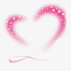 炫彩心形粉红色闪光心形线框透明高清图片