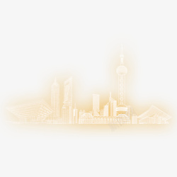 沿海城市金色上海城市元素高清图片