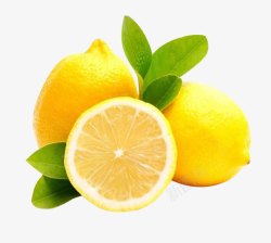 柠檬水果绿叶食物素材
