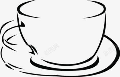 手绘黑色线条茶杯png免抠素材_88icon https://88icon.com 线条 茶杯 黑色