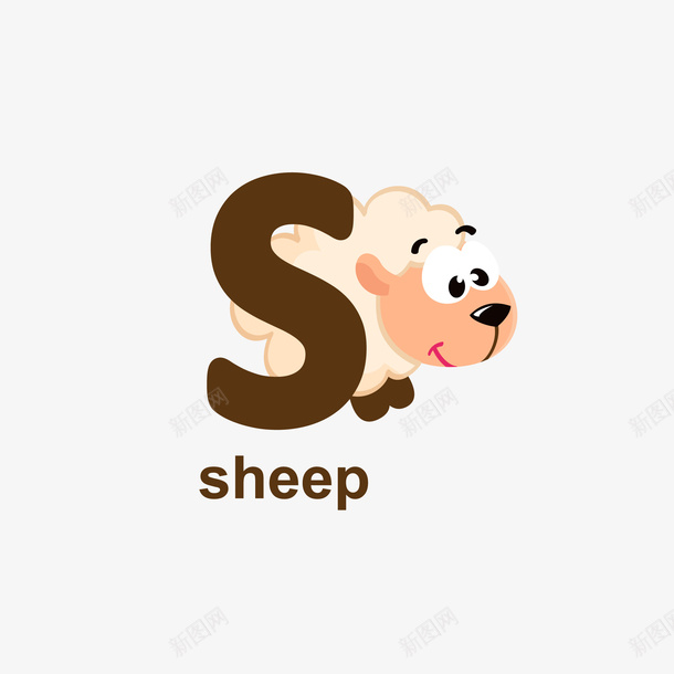 sheep小绵羊字母Spng免抠素材_88icon https://88icon.com 可爱绵羊 字母 字母S 小绵羊 绵羊 绵羊字母