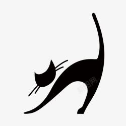 动漫卡通动物黑色猫咪剪影高清图片