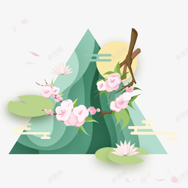 创意山水插画psd免抠素材_88icon https://88icon.com 创意 山水 手绘 插画设计 植物 海报插画 风景