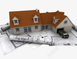 车库建筑模型与图纸高清图片