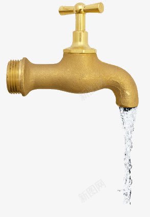 复古水龙头png免抠素材_88icon https://88icon.com 旋转 滴水 黄铜