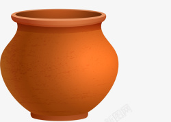 土黄色陶瓷瓦罐素材