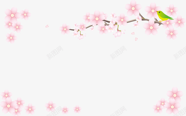 粉色美丽春季桃花png免抠素材_88icon https://88icon.com 春天 春季 春日 桃花 自然 花枝 边框纹理