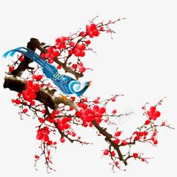 水墨战场水墨中国画梅花孔雀高清图片