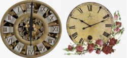 欧式挂钟复古镂空欧式挂钟和花边装饰挂钟高清图片