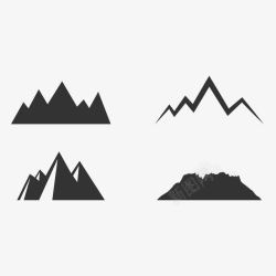 山丘标志扁平简易黑色山丘标志高清图片