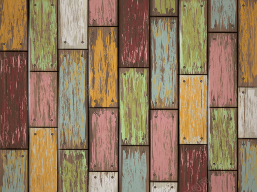 彩色作旧木板质感背景矢量图背景