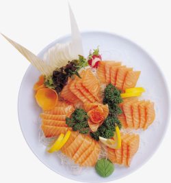 日本风味三文鱼拼盘高清图片