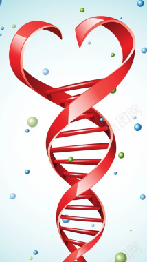 红色清新DNA结构图H5背景元素背景