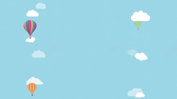 蓝色卡通云彩氢气球背景