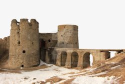 沙漠地带欧式建筑城堡高清图片
