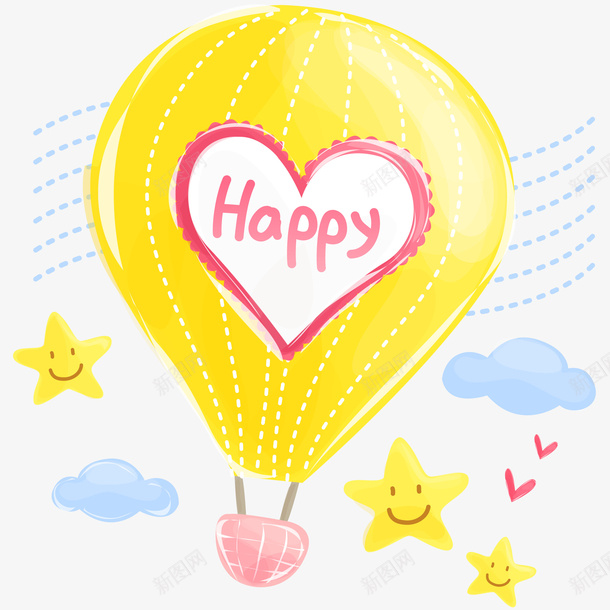 卡通热气球与星星png免抠素材_88icon https://88icon.com 云朵 五角星 动漫动画 卡通手绘 抓气球的熊 热气球 空气球 表情 装饰图