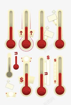 温度箭头红色温度计高清图片