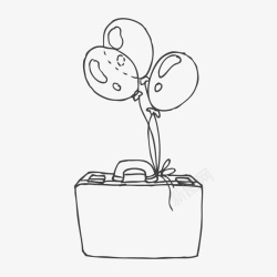 卡通手绘箱子气球素材