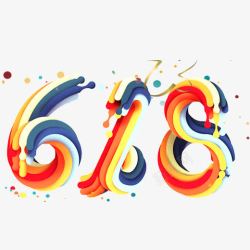 转转彩色纹理618创意logo图标高清图片