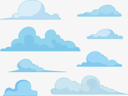 蓝色冰晶免费PNG扁平蓝色云朵高清图片