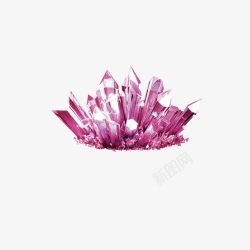 紫色立体水晶柱子素材