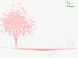 粉色小树系列PPT背景素材