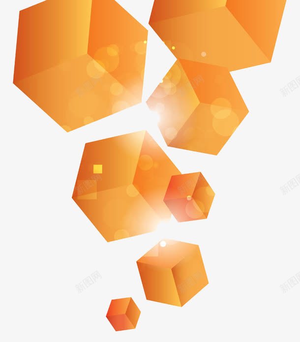 橙色的几何方块png免抠素材_88icon https://88icon.com 几何图形 几何图案 几何方块 四方图 橙色几何 正方体 正方块 立体几何