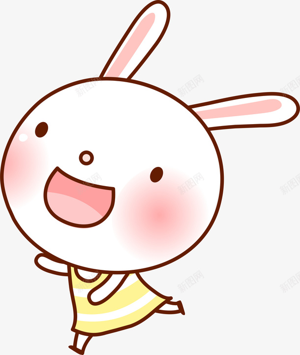 手绘兔子矢量图ai免抠素材_88icon https://88icon.com AI 兔子 动物 卡通 可爱 手绘 粉红 线条 矢量图