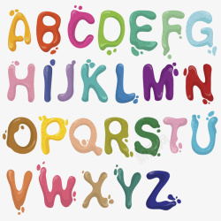 水墨英文字母多彩水墨英文字母表高清图片