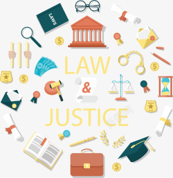 法律正义卡通彩色法律花纹矢量图高清图片