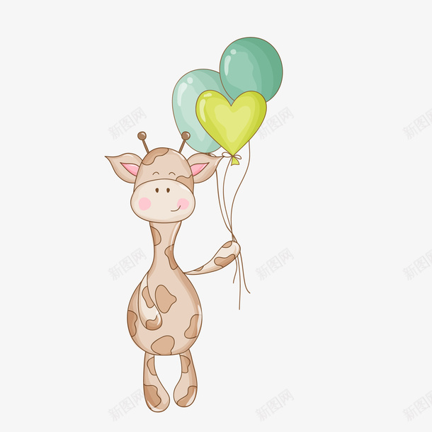 手绘拿着气球长颈鹿矢量图eps免抠素材_88icon https://88icon.com png免抠图 创意 卡通 手绘拿气球长颈鹿动物 时尚 矢量图