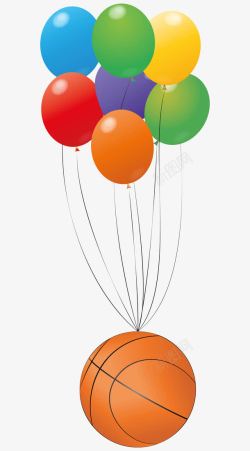 神奇宝气球绑在篮球上高清图片