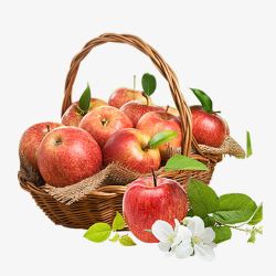 进口生鲜水果一篮子苹果素材