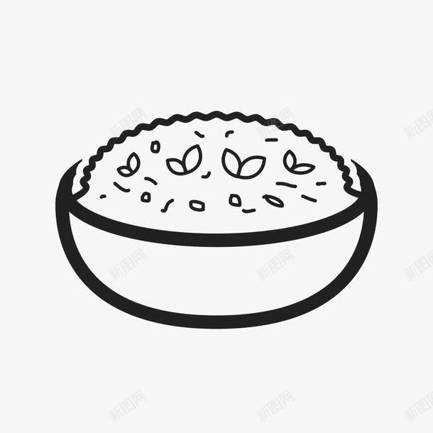简笔米饭png免抠素材_88icon https://88icon.com 一碗 卡通 卡通白米饭 手绘 白色 简图 米饭 食物 黑色