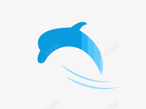 简约蓝色海豚简图图标图标