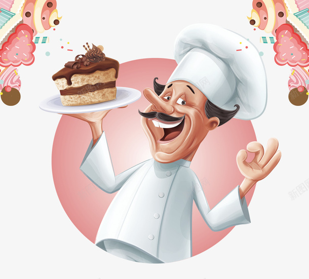 美食卡通手拿巧克力蛋糕的糕点师psd免抠素材_88icon https://88icon.com 卡通甜点师 女孩 巧克力蛋糕 手工蛋糕 甜点手绘 私房蛋糕 粉色系列 蛋糕房