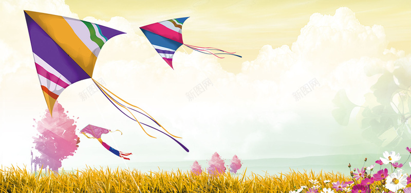 风筝节活动海报背景背景