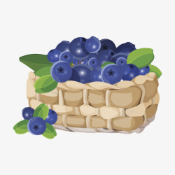 蓝色新鲜食物生鲜蓝莓卡通素材