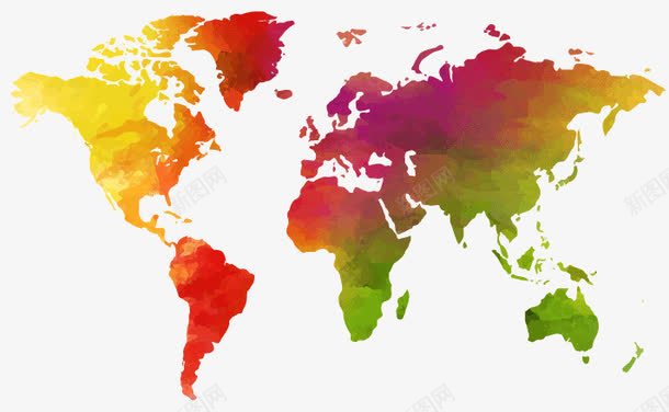 彩色世界地图png免抠素材_88icon https://88icon.com 七大洲五大洋 世界地图 地图 地理 大陆板块 海洋