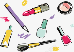 彩色的指甲油化妆工具矢量图高清图片